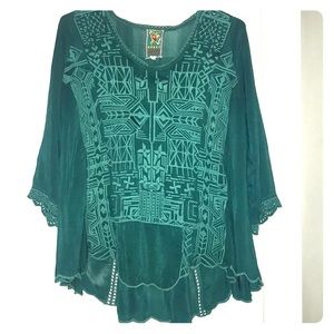 Johnny Was embroidered blouse